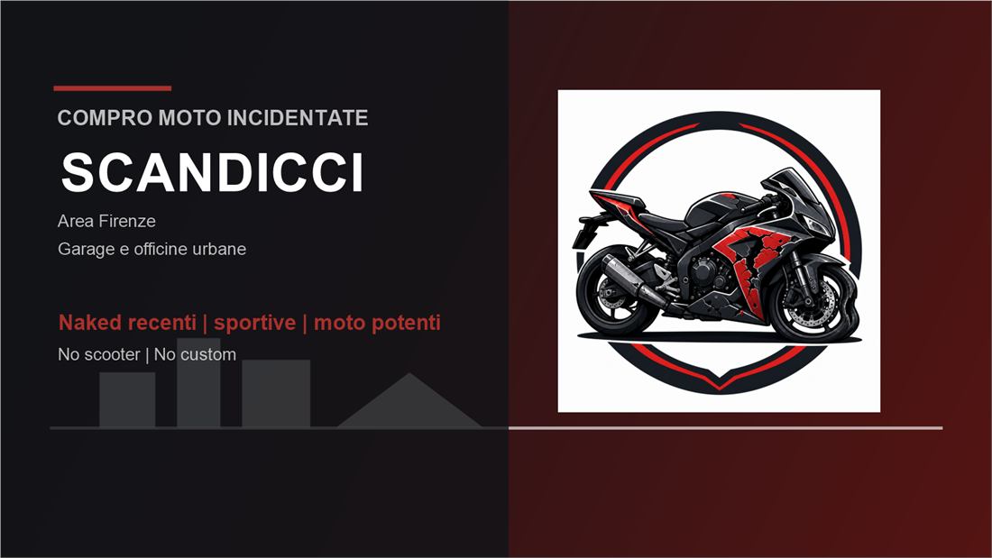 Moto incidentata con copertina dedicata a Scandicci
